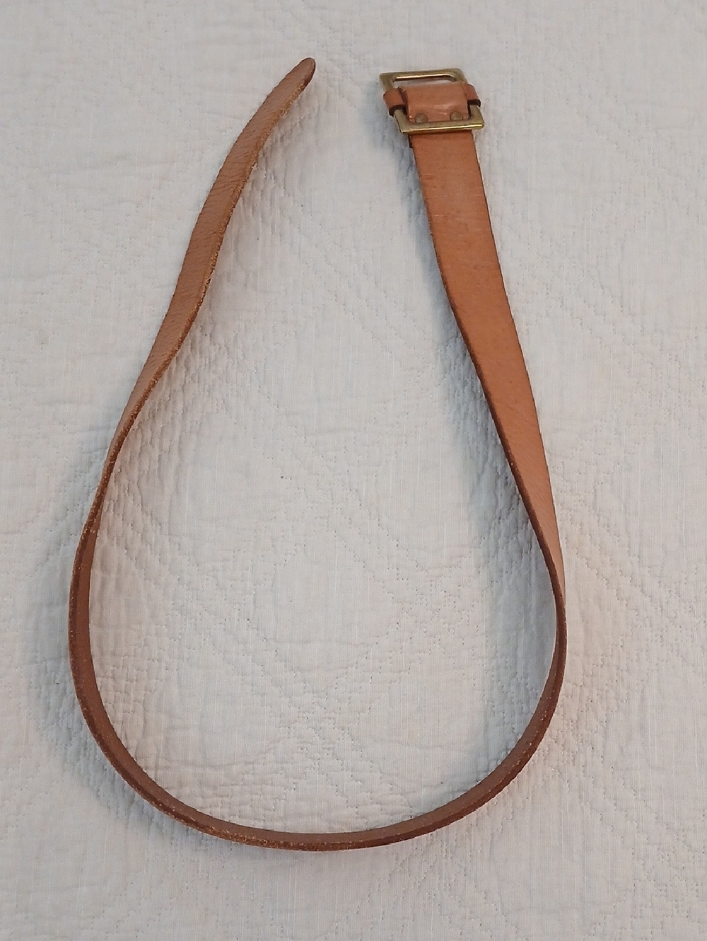 Leather Belt With Brass Buckle - Picture 5 of 8